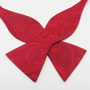 Countess Mara Bow Tie Red Paisley 2.5" Wide Silk Tuxedo Formal